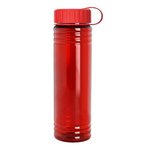24 oz. Slim Fit Water Bottle with Tethered Lid - Transparent Red
