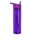 24 oz. Slim Fit Water Bottles with Flip Straw Lid - Transparent Violet