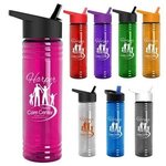 24 oz. Slim Fit Water Bottles with Flip Straw Lid -  