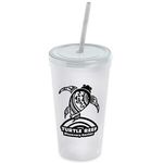 24 Oz. Stadium Cup With Straw And Lid - Clear