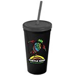 24 oz. Stadium Cup with Straw and Lid - Digital - Black