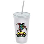 24 oz. Stadium Cup with Straw and Lid - Digital - Frost