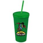 24 oz. Stadium Cup with Straw and Lid - Digital - Green