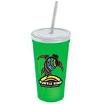 24 oz. Stadium Cup with Straw and Lid - Digital - Lime Green