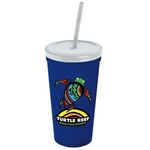 24 oz. Stadium Cup with Straw and Lid - Digital - Navy Blue