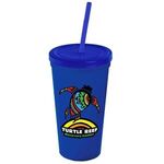 24 oz. Stadium Cup with Straw and Lid - Digital - Royal Blue