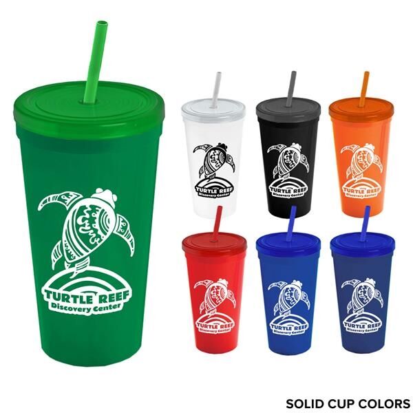 Main Product Image for 24 Oz Stadium Cup With Straw And Lid