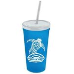 24 Oz. Stadium Cup With Straw And Lid -  