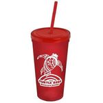 24 Oz. Stadium Cup With Straw And Lid -  