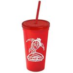 24 Oz. Stadium Cup With Straw And Lid -  