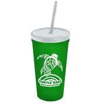 24 Oz. Stadium Cup With Straw And Lid -  