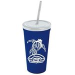 24 Oz. Stadium Cup With Straw And Lid -  