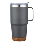 24 oz. Travel Mug with Cork Base and Handle - Gray Cool 11c