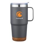 24 oz. Travel Mug with Cork Base and Handle - Gray Cool 11c