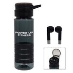 24 Oz. Tritan Banded Gripper Bottle With Wireless Earbuds