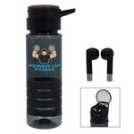 24 Oz. Tritan Banded Gripper Bottle With Wireless Earbuds