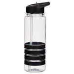 24 Oz. Tritan (TM) Banded Gripper Bottle With Straw - Clear With Black
