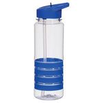 24 Oz. Tritan (TM) Banded Gripper Bottle With Straw - Clear with Blue