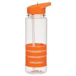 24 Oz. Tritan (TM) Banded Gripper Bottle With Straw - Clear with Orange