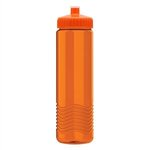24 oz. Wave Bottle with Push Pull Lid - Transparent Orange
