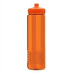 24 oz. Wave Bottle with Push Pull Lid - Transparent Orange