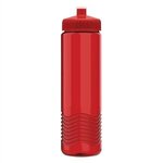24 oz. Wave Bottle with Push Pull Lid - Transparent Red