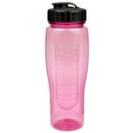 24oz Translucent Contour Bottle with Flip Top Lid & Infuser - Translucent Pink