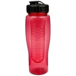 24oz Translucent Contour Bottle with Flip Top Lid & Infuser - Translucent Red