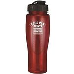 24oz Translucent Contour Bottle with Flip Top Lid & Infuser - Translucent Red