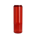 24oz Wave Bottle - Tethered Lid - Transparent Red