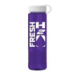 24oz Wave Bottle - Tethered Lid - Transparent Violet