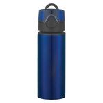25 Oz. Aluminum Sports Bottle With Flip-Top Lid - Metallic Blue