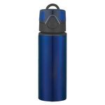 25 Oz. Aluminum Sports Bottle With Flip-Top Lid - Metallic Blue