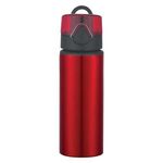 25 Oz. Aluminum Sports Bottle With Flip-Top Lid - Metallic Red