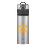 25 Oz. Aluminum Sports Bottle With Flip-Top Lid - Silver