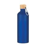 25 Oz. Aluminum Tundra Bike Bottle With Bamboo Lid - Metallic Blue