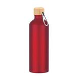 25 Oz. Aluminum Tundra Bike Bottle With Bamboo Lid - Metallic Red