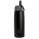 26 oz Metallic Flair Bottle - Ring Straw Lid - Black