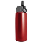 26 oz Metallic Flair Bottle - Ring Straw Lid - Red