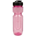 26oz Translucent Jogger Bottle with Flip Top Lid & Infuser - Translucent Pink