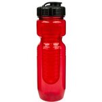 26oz Translucent Jogger Bottle with Flip Top Lid & Infuser - Translucent Red