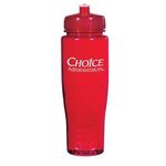 28 Oz. Poly-Clean™ Plastic Bottle - Translucent Red
