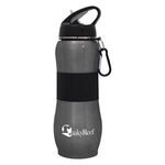 28 Oz. Stainless Steel Sport Grip Bottle - Charcoal