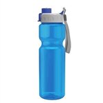 28 oz. Transparent. Bottle - Quick Snap Lid - Transparent Blue