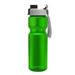 28 oz. Transparent. Bottle - Quick Snap Lid - Transparent Green
