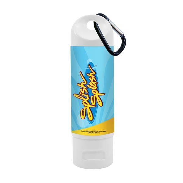 Main Product Image for Custom Printed Sunscreen Lotion with Carabiner 2oz SPF 30 