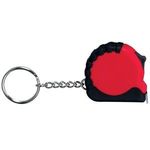 3 1/4 Ft. Mini Tape Measure / Keychain - Red