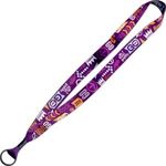 3/4" Dye-Sublimated Lanyard w/ Metal Crimp & Split-Ring - Multi Color