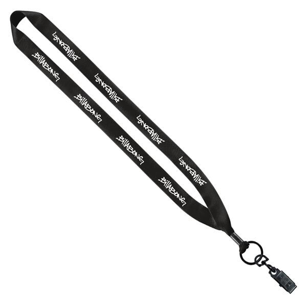 Main Product Image for Custom Printed Lanyard with Metal Crimp and Bulldog Clip 3/4 inc