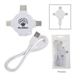 3 FT. 3-IN-1 CHARGING CABLE & ADAPTER - White